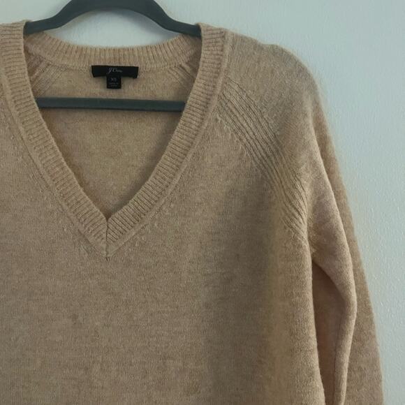 J. Crew Tan Merino Wool Alpaca Blend Cozy Longline Sweater XS - Picture 4 of 9